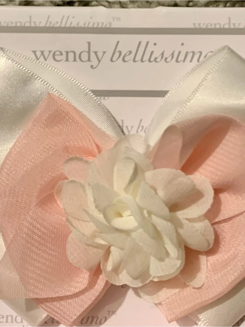 Wendy Bellissimo Pink & Cream Baby Headband and Sock Gift Set